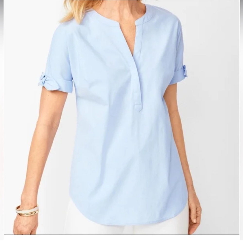 Talbot’s 100% cotton Poplin tie sleeve blouse size XL